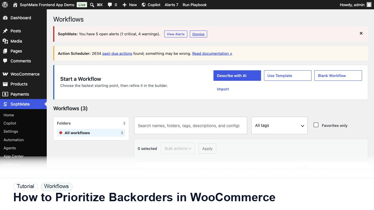 SophMate tutorial image for How to Prioritize Backorders in WooCommerce showing the related wp-admin workflow context.